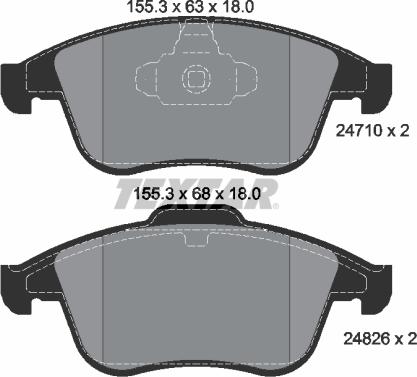 Textar 2471001 - Kit de plaquettes de frein, frein à disque www.parts5.com