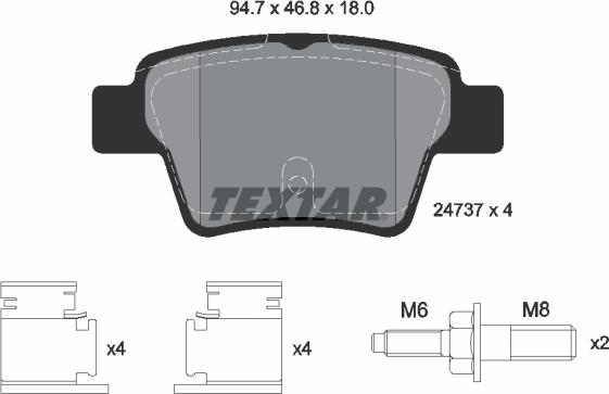 Textar 2473701 - Set placute frana,frana disc www.parts5.com