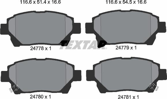 Textar 2477801 - Set placute frana,frana disc www.parts5.com