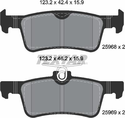 Textar 2596801 - Brake Pad Set, disc brake www.parts5.com