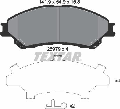 Textar 2597901 - Brake Pad Set, disc brake www.parts5.com