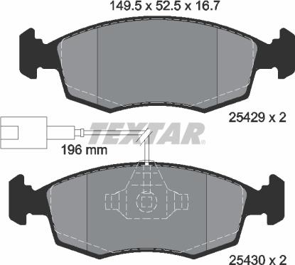 Textar 2542901 - Brake Pad Set, disc brake www.parts5.com