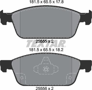 Textar 2555501 - Bremsbelagsatz, Scheibenbremse www.parts5.com