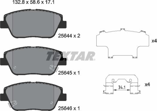 Textar 2564401 - Set placute frana,frana disc www.parts5.com