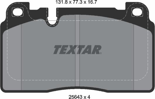 Textar 2564305 - Juego de pastillas de freno www.parts5.com