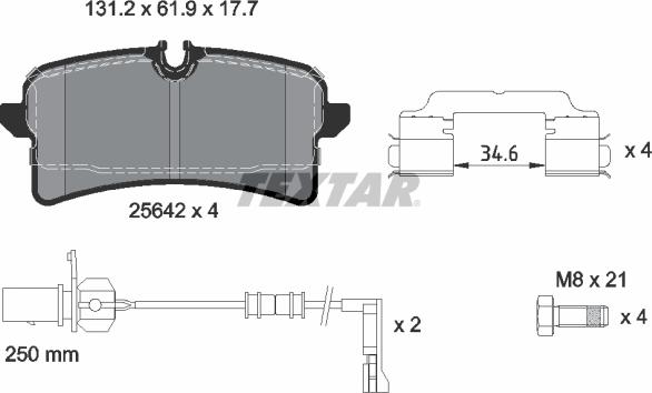 Textar 2564201 - Brake Pad Set, disc brake www.parts5.com