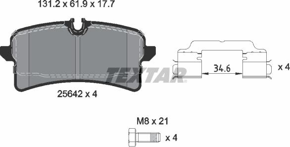 Textar 2564203 - Kit de plaquettes de frein, frein à disque www.parts5.com