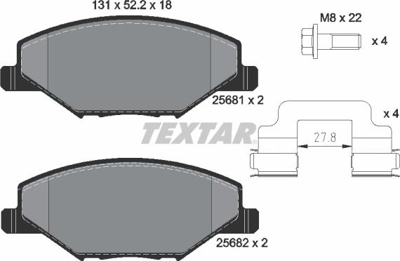 Textar 2568101 - Juego de pastillas de freno www.parts5.com