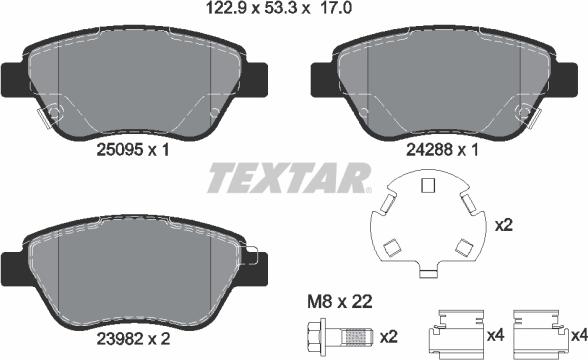 Textar 2509501 - Set placute frana,frana disc www.parts5.com