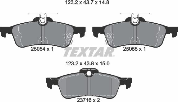 Textar 2505401 - Brake Pad Set, disc brake www.parts5.com