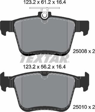 Textar 2500801 - Sada brzdových destiček, kotoučová brzda www.parts5.com