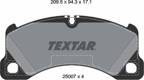 Textar 2500701 - Тормозные колодки, дисковые, комплект www.parts5.com