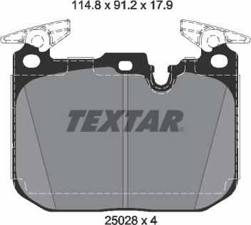 Textar 2502805 - Brake Pad Set, disc brake www.parts5.com