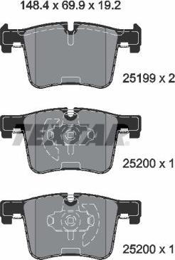 Textar 2519901 - Piduriklotsi komplekt,ketaspidur www.parts5.com