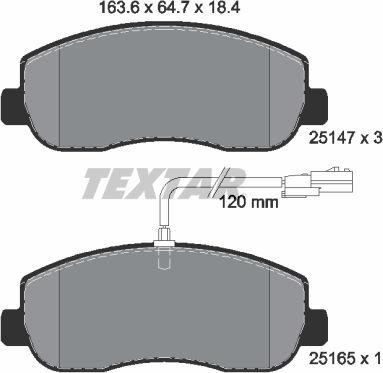 Textar 2514701 - Fékbetétkészlet, tárcsafék www.parts5.com