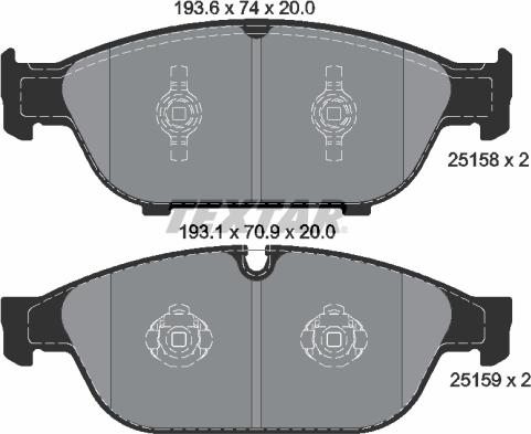 Textar 2515802 - Set placute frana,frana disc www.parts5.com