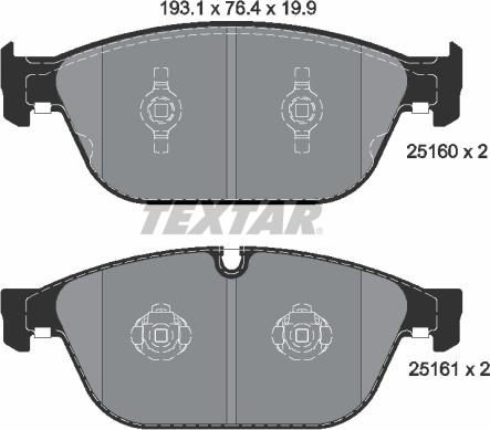 Textar 2516002 - Kit de plaquettes de frein, frein à disque www.parts5.com