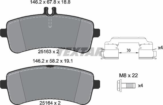 Textar 2516302 - Brake Pad Set, disc brake www.parts5.com