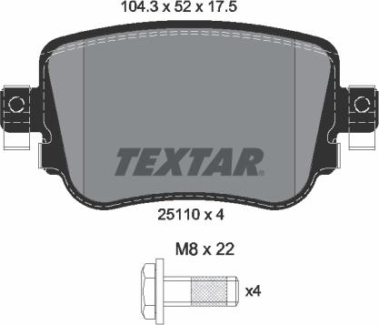 Textar 2511003 - Juego de pastillas de freno www.parts5.com