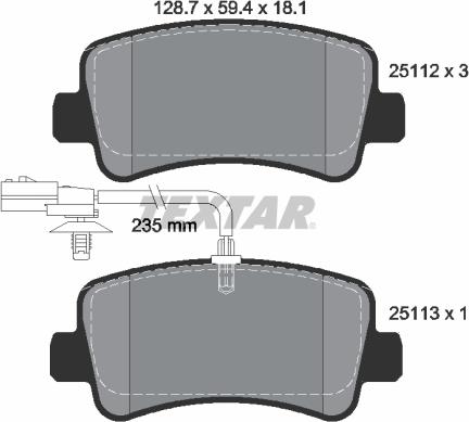 Textar 2511201 - Komplet pločica, disk-kočnica www.parts5.com