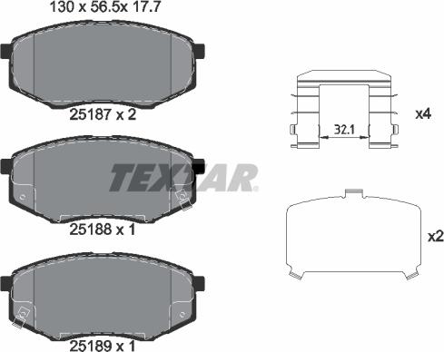 Textar 2518701 - Set placute frana,frana disc www.parts5.com