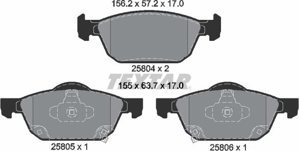 Textar 2580401 - Jarrupala, levyjarru www.parts5.com