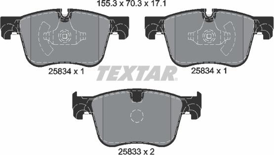 Textar 2583401 - Brake Pad Set, disc brake www.parts5.com