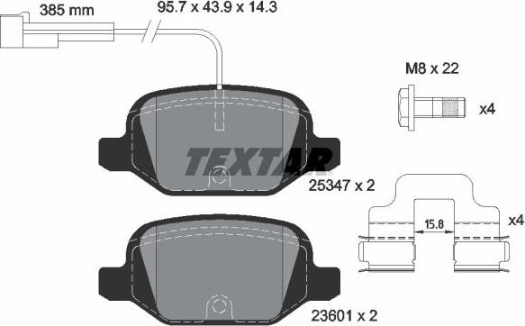 Textar 2534701 - Sada brzdových destiček, kotoučová brzda www.parts5.com