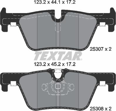 Textar 2530701 - Brake Pad Set, disc brake parts5.com