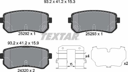 Textar 2529201 - Brake Pad Set, disc brake parts5.com