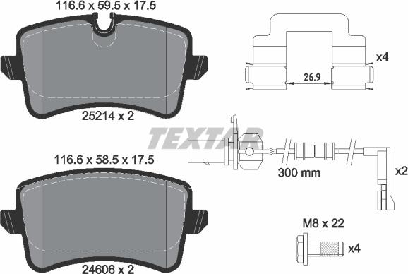 Textar 2521401 - Zestaw klocków hamulcowych, hamulce tarczowe www.parts5.com