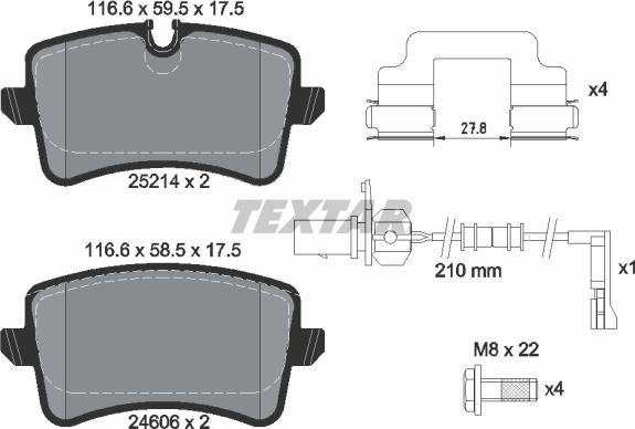 Textar 2521413 - Zestaw klocków hamulcowych, hamulce tarczowe www.parts5.com