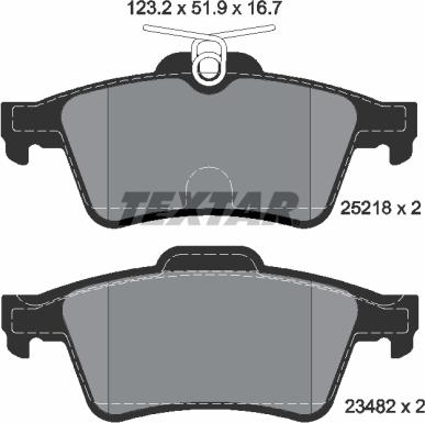 Textar 2521801 - Sada brzdových platničiek kotúčovej brzdy www.parts5.com