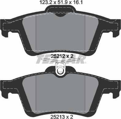 Textar 2521201 - Bremsbelagsatz, Scheibenbremse www.parts5.com