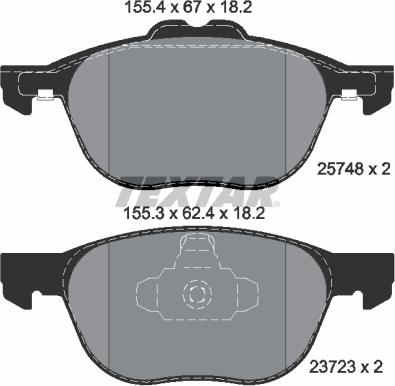 Textar 2574801 - Brake Pad Set, disc brake parts5.com