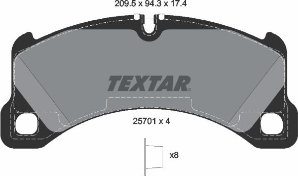 Textar 2570101 - Brake Pad Set, disc brake parts5.com