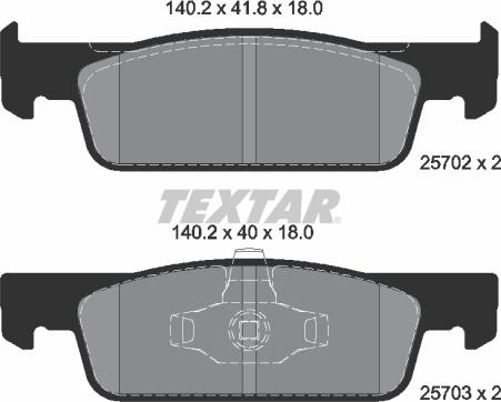 Textar 2570201 - Piduriklotsi komplekt,ketaspidur www.parts5.com