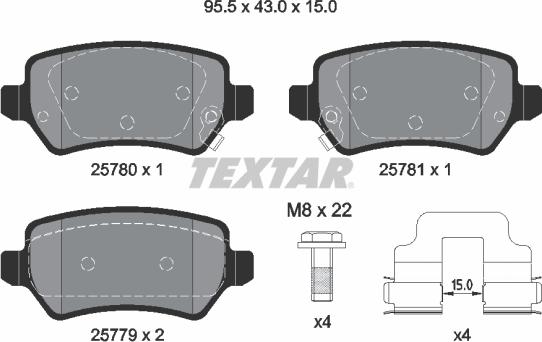 Textar 2578001 - Set placute frana,frana disc www.parts5.com