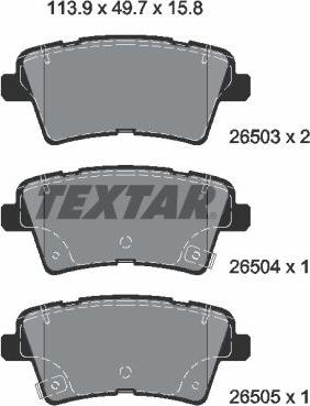 Textar 2650301 - Brake Pad Set, disc brake www.parts5.com