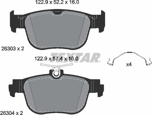 Textar 2630301 - Brake Pad Set, disc brake www.parts5.com