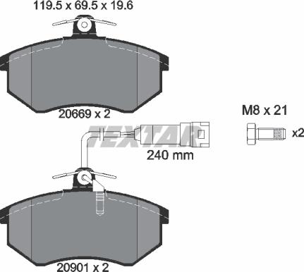 Textar 2066922 - Σετ τακάκια, δισκόφρενα www.parts5.com