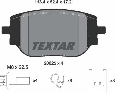 Textar 2062501 - Fren balata seti, diskli fren www.parts5.com