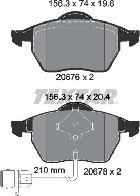 Textar 2067602 - Комплект спирачно феродо, дискови спирачки www.parts5.com