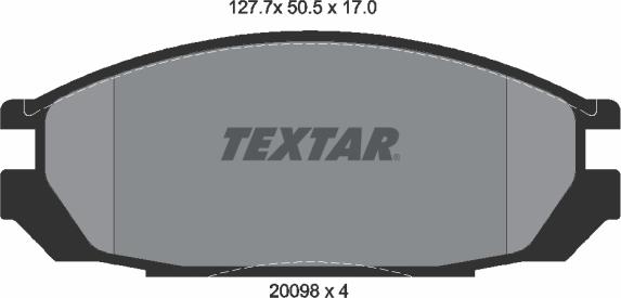 Textar 2009801 - Brake Pad Set, disc brake parts5.com