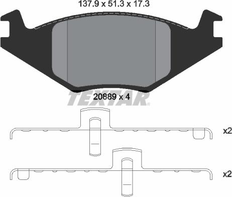 Textar 2088902 - Σετ τακάκια, δισκόφρενα www.parts5.com