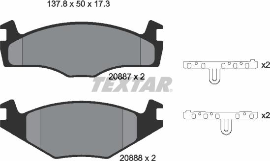 Textar 2088708 - Fékbetétkészlet, tárcsafék www.parts5.com