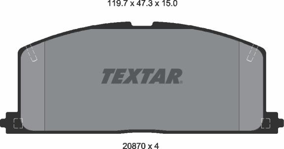 Textar 2087001 - Fékbetétkészlet, tárcsafék www.parts5.com