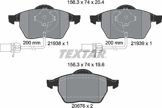 Textar 2193801 - Komplet pločica, disk-kočnica www.parts5.com