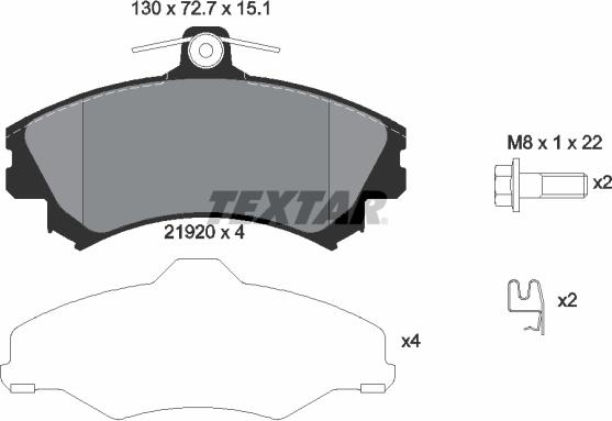 Textar 2192001 - Set placute frana,frana disc www.parts5.com