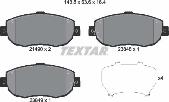 Textar 2149001 - Set placute frana,frana disc www.parts5.com